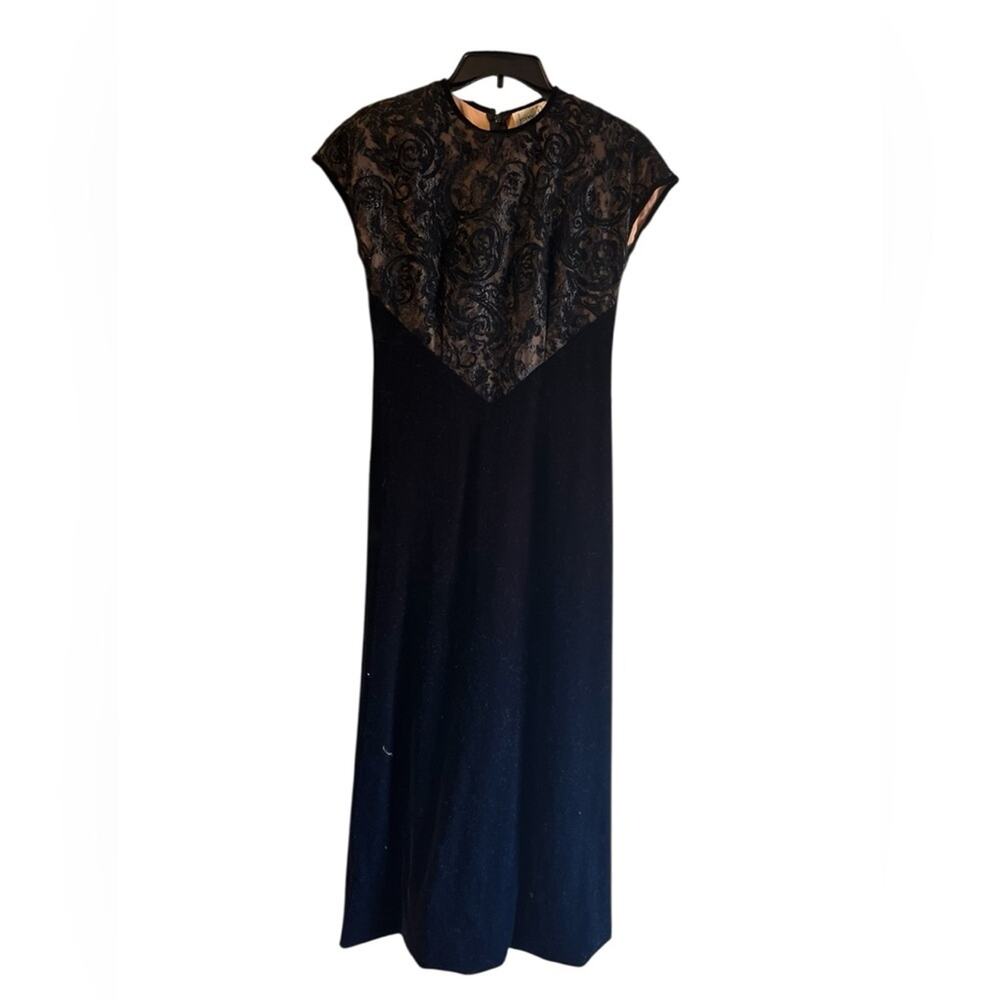 Vintage Jeffrey & Dara Evenings by Tom Barra Black Lace Dress size 8